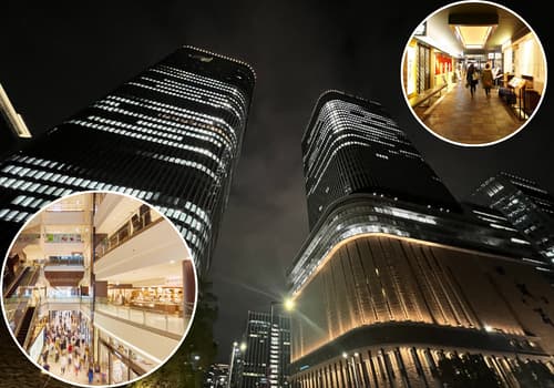 Grand Front Osaka, located in the Umeda district of Osaka, showcases its most alluring aspects at night