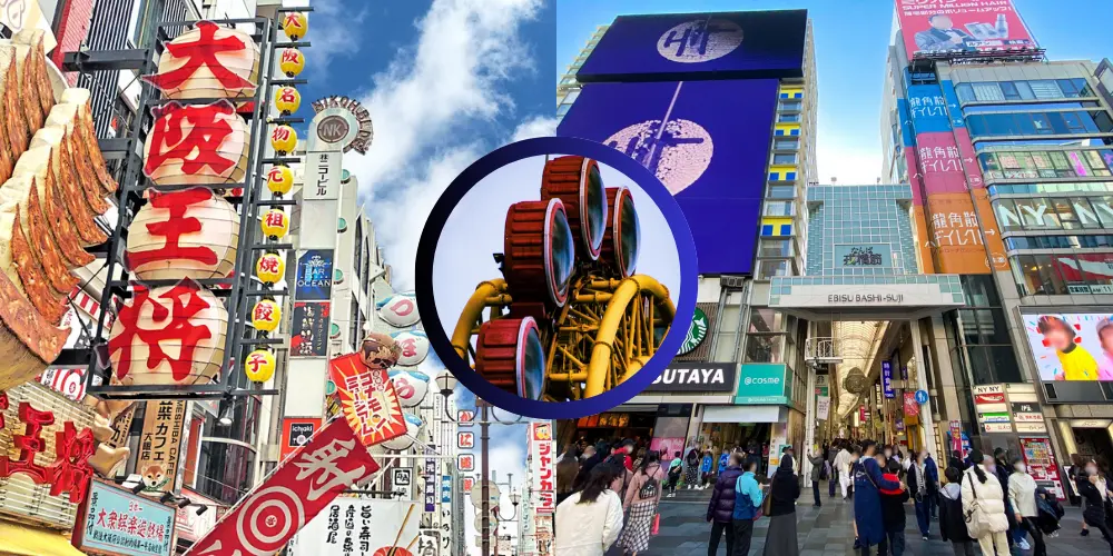 The main streets of Dotonbori are always bustling with people.