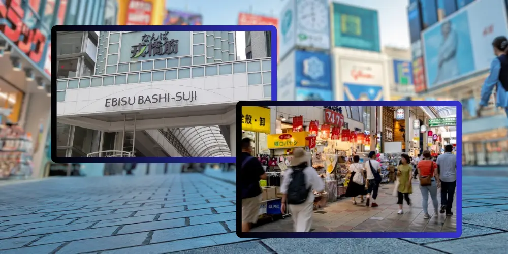 Ebisubashi Shopping Street has many stores where you can enjoy tax-free shopping.