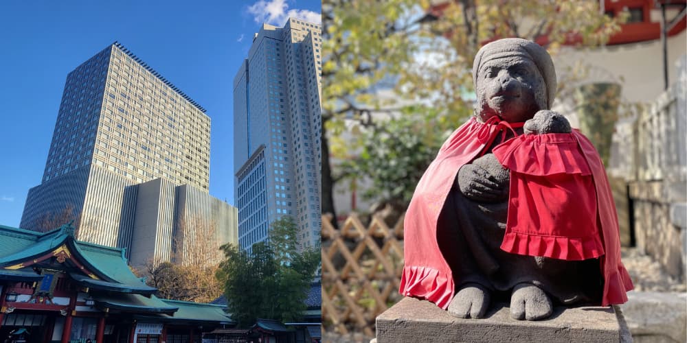 The masaru (monkey) displayed at the main hall of Hie Shrine is considered a divine messenger.